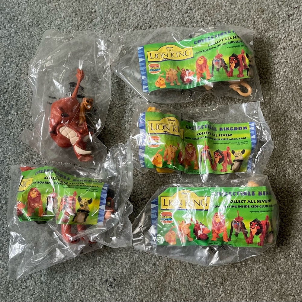 Burger King Kids Club Lion King  Vintage 1994 Mixed  Toy LotOf Five Chatacters